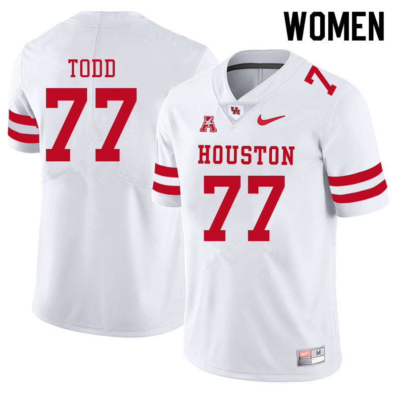 Women #77 Chayse Todd Houston Cougars College Football Jerseys Sale-White